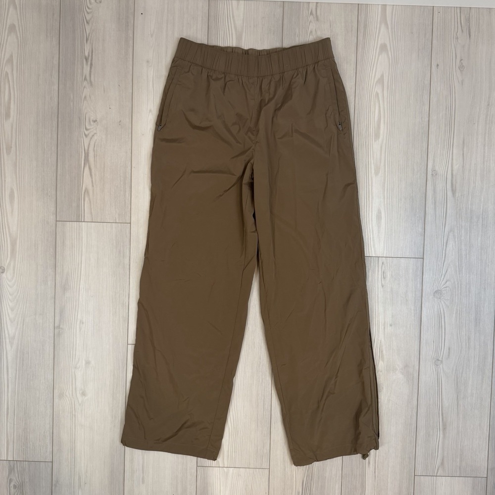 Athleta M Medium Rise Pant Brown Pull On #472261 Lightweight